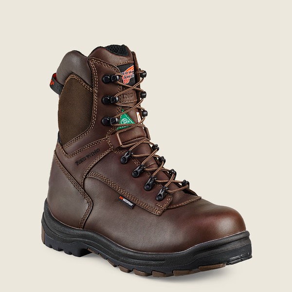 Botas de Seguridad Red Wing Hombre Negros/Marrom - King Toe® - 8-Inch Insulated Waterproof Csa Toe -